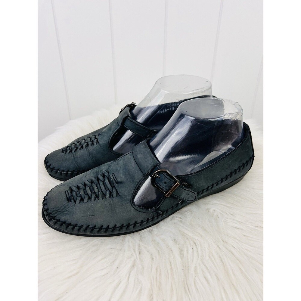 Dexter Blue Leather Braided Buckle Loafers Comfort Shoes Womens 8.5M